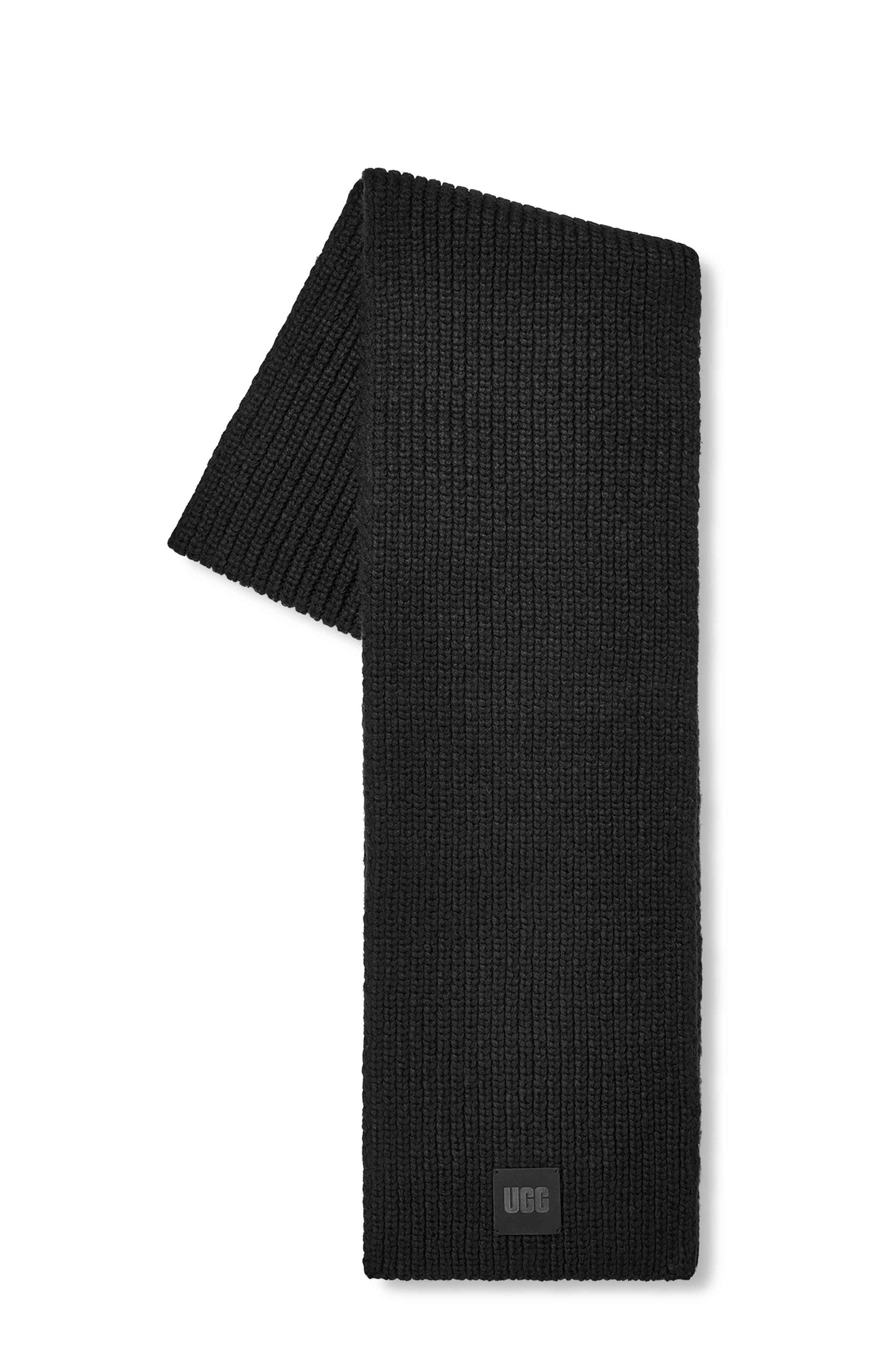 U Chunky Rib Scarf black