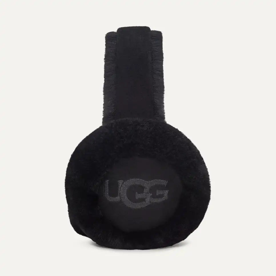 W Sheepskin Embroidery Earmuff black