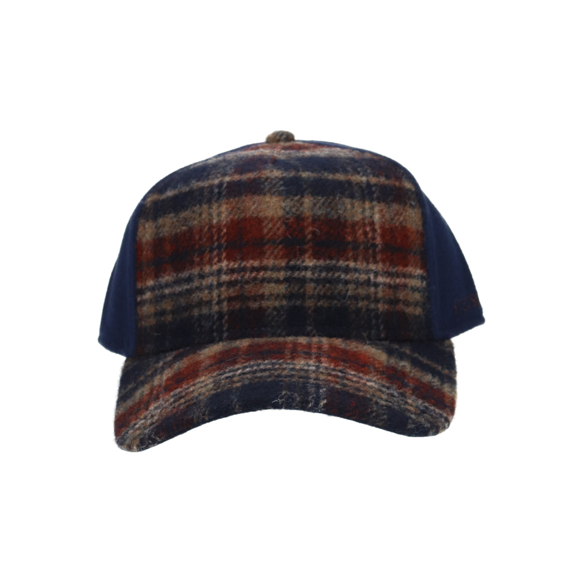 Trucker Cap Wool Check navy beige burned orange