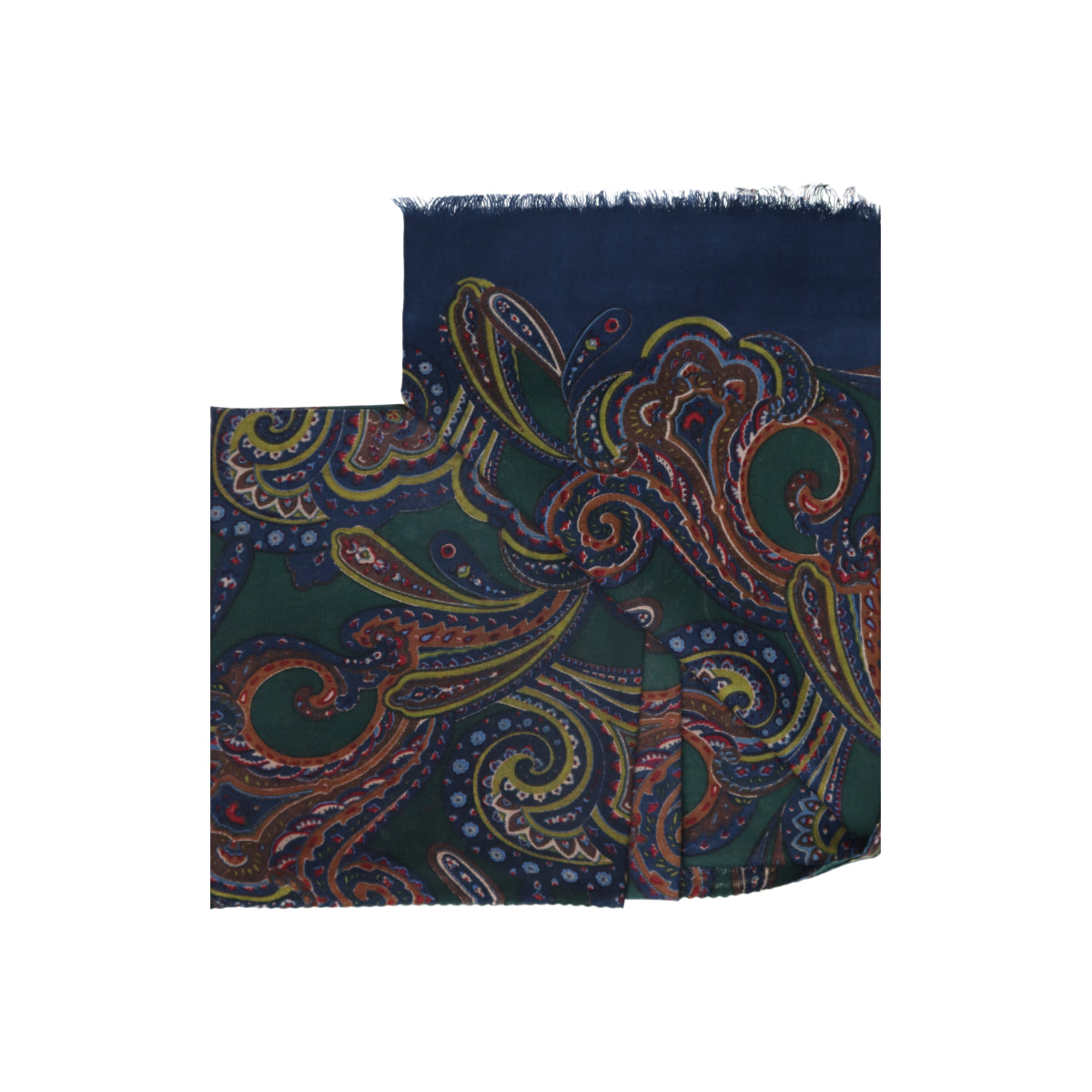 Scarf Wool Paisley dunkelgrün