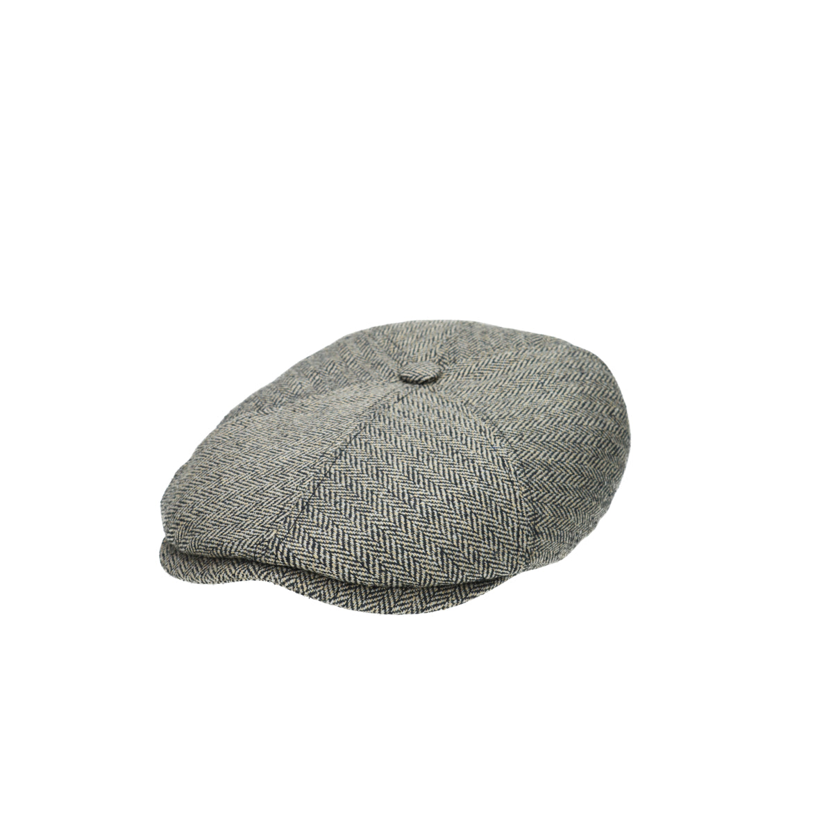 6-Panel Cap Silk herringbone black brown