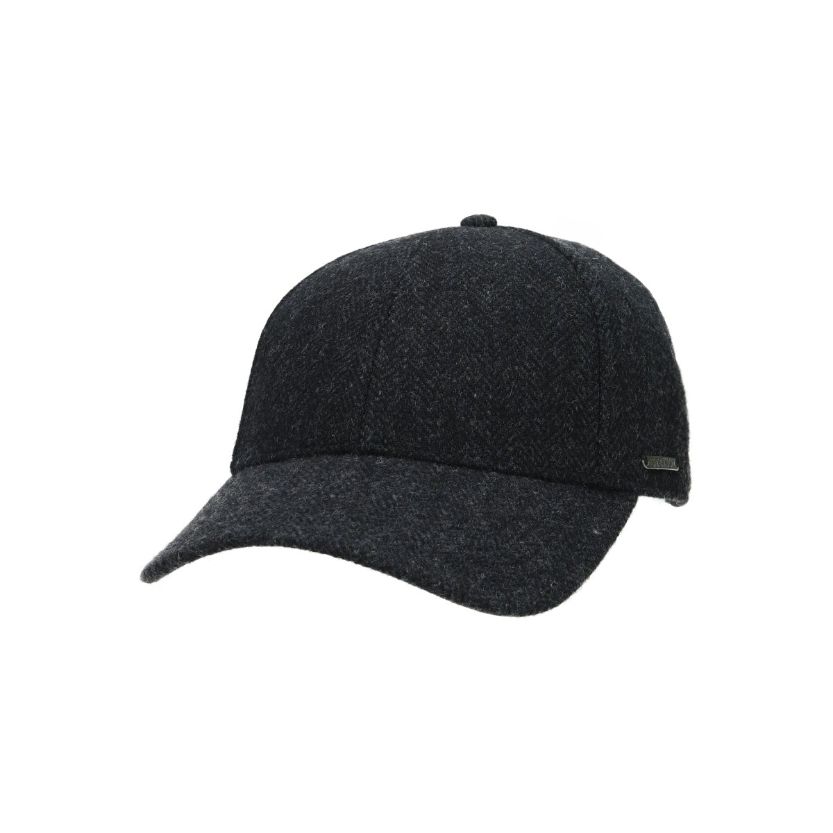 Baseball Cap Wool Herringbone herringbone black
