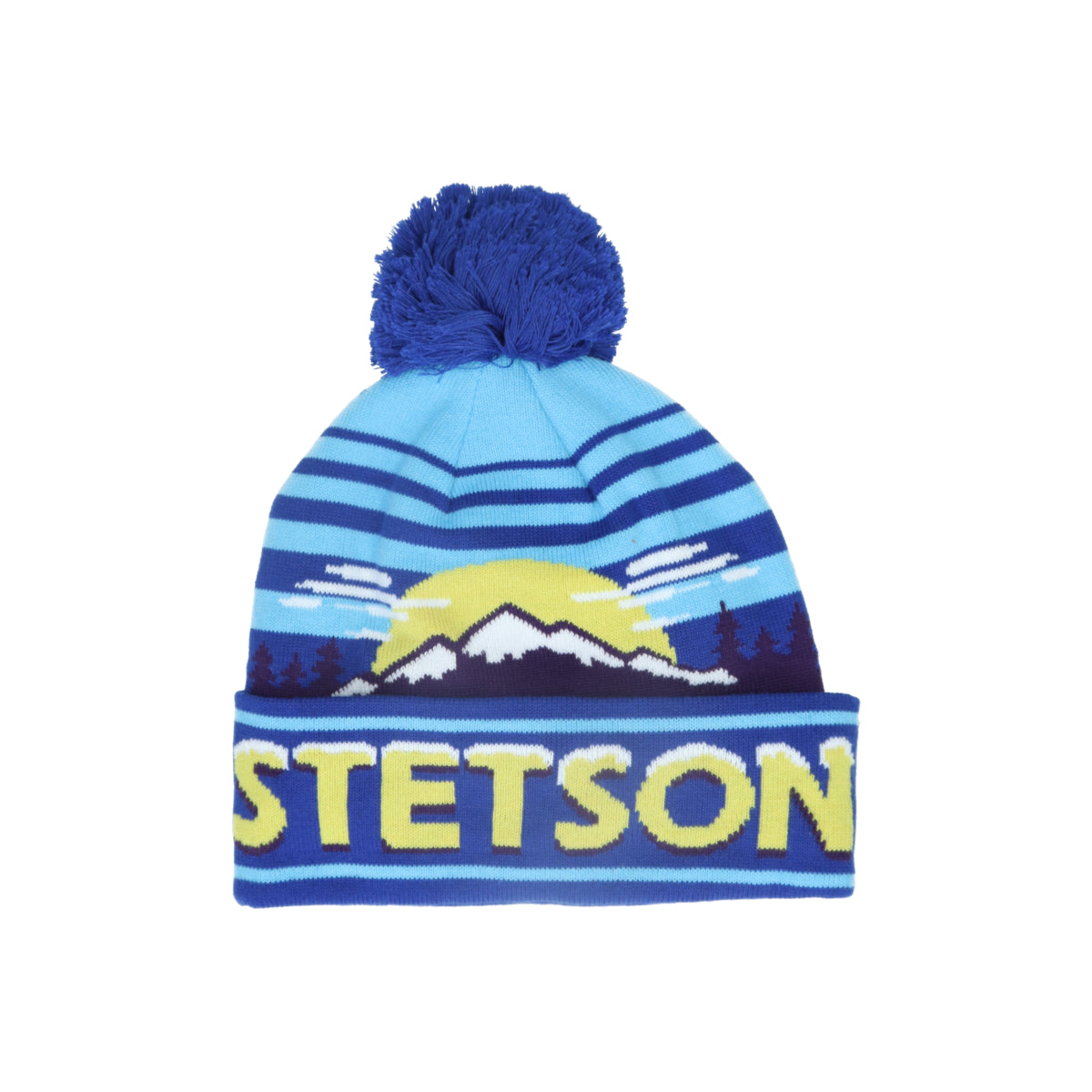 Beanie Pompom Stetson Freestyle blue