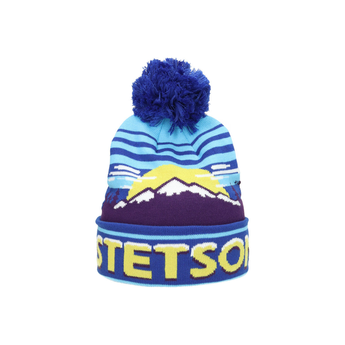 Beanie Pompom Stetson Freestyle blue