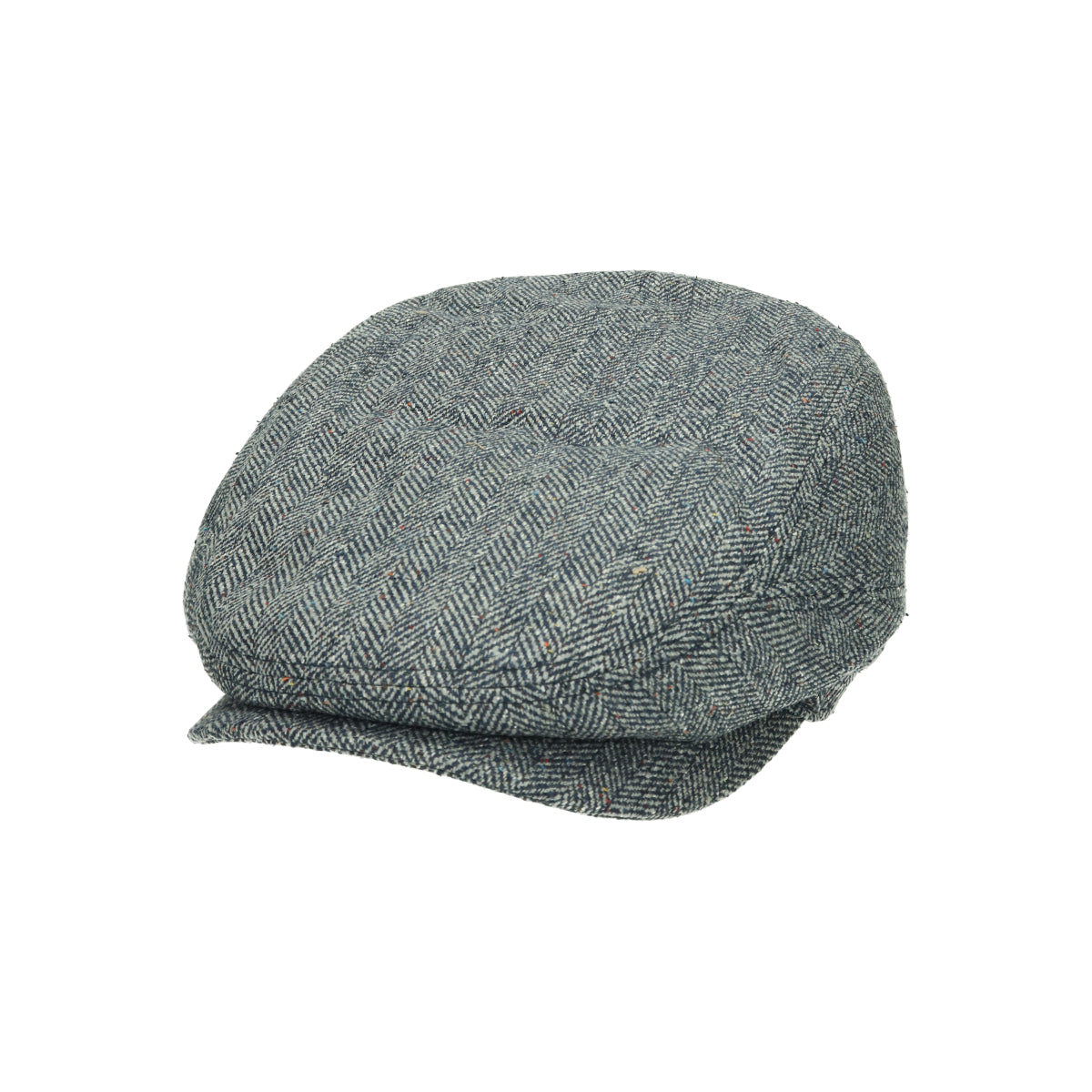 Driver Cap Silk herringbone blue gray