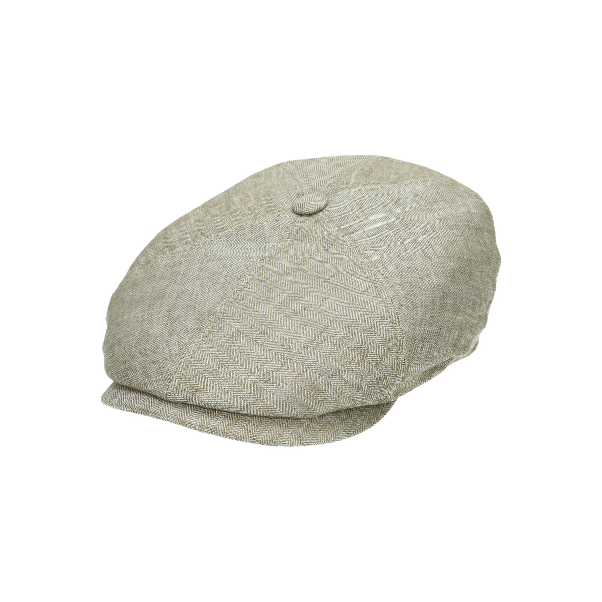 6-Panel Cap Linen herringbone beige