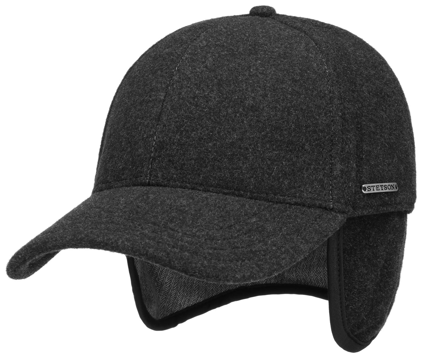 Baseball cap wool/cashmere dark gray