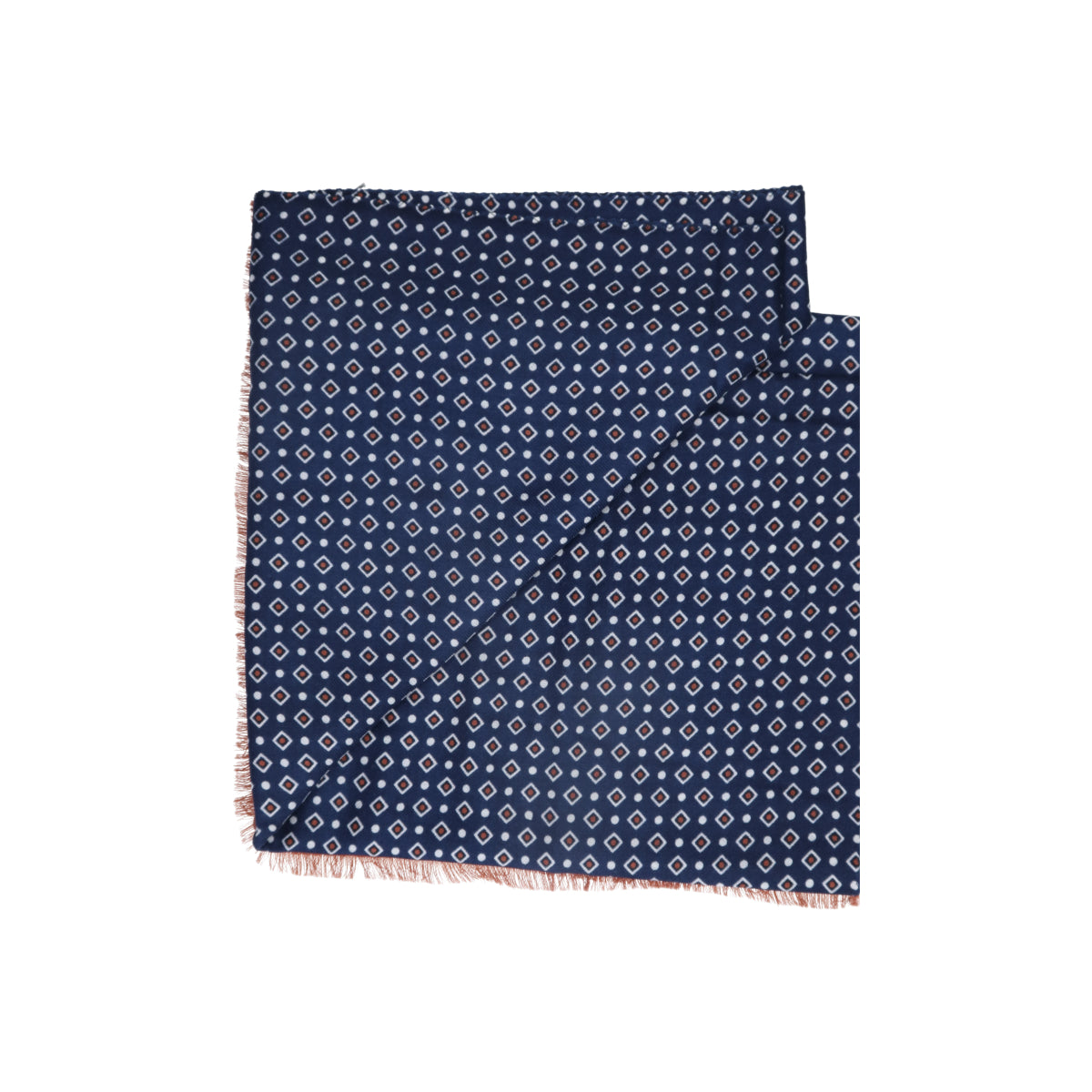 Scarf Wool/Silk Geometrics blue