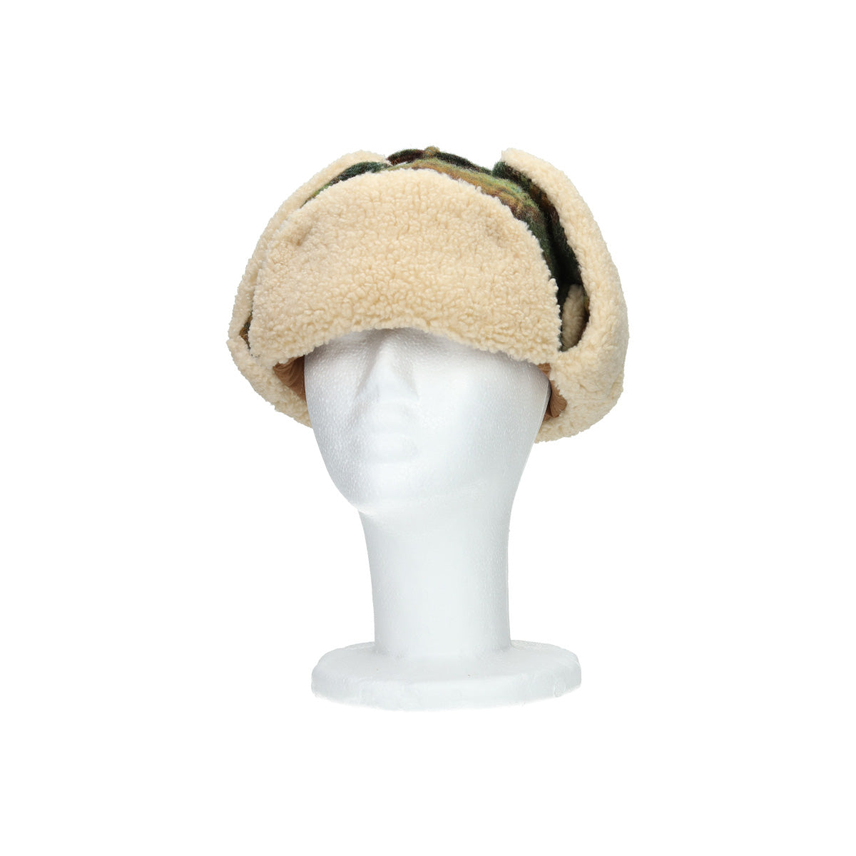 Bomber Cap Wool Check green dark orange