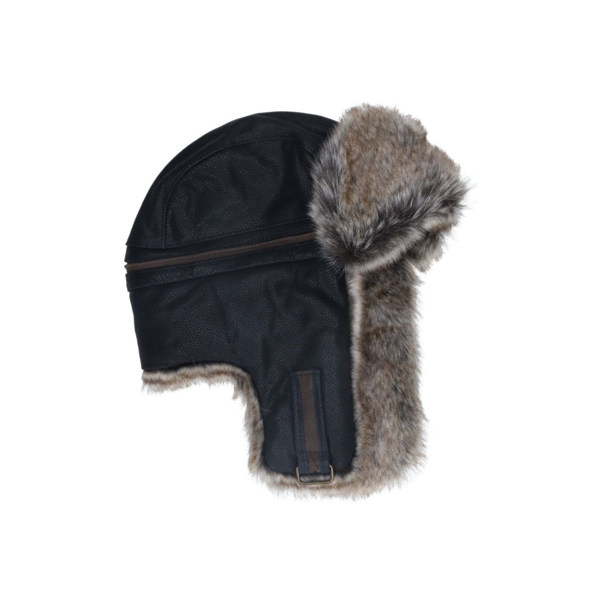 Bomber Cap Cowhide dark brown black dark