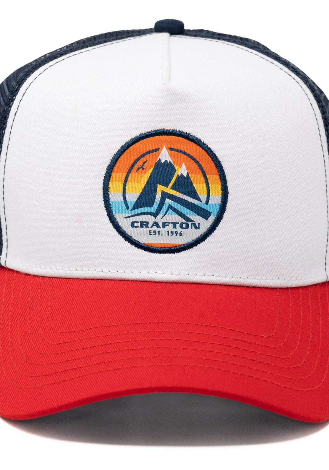 Crafton SUNRISE Trucker Cap rot weiß blau