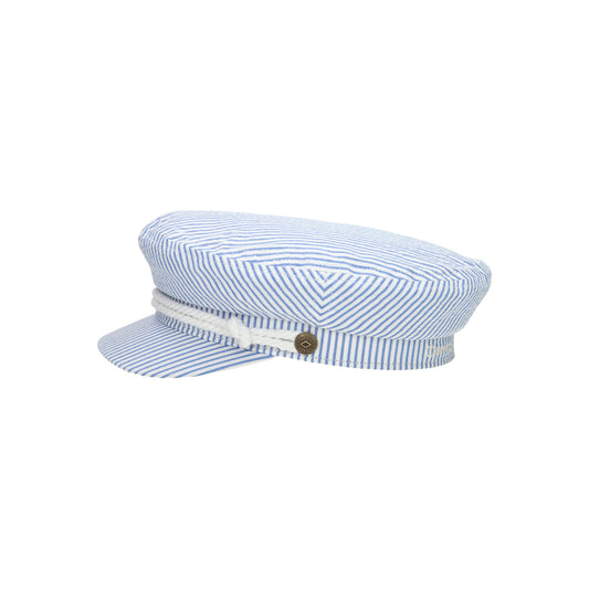 FIDDLER CAP off white blue seersucker