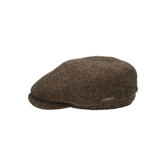 Driver Cap Wool Herringbone braun melange