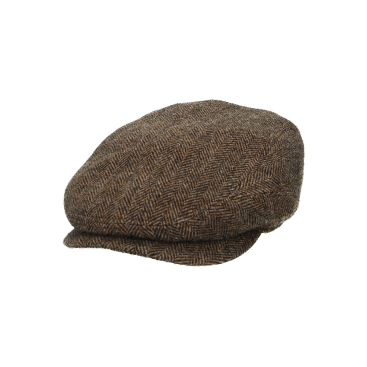 Driver Cap Wool Herringbone braun melange