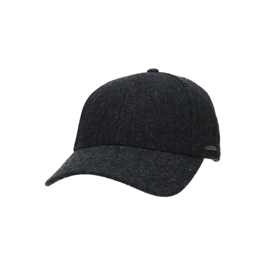 Baseball Cap Wool Herringbone fischgrat schwarz