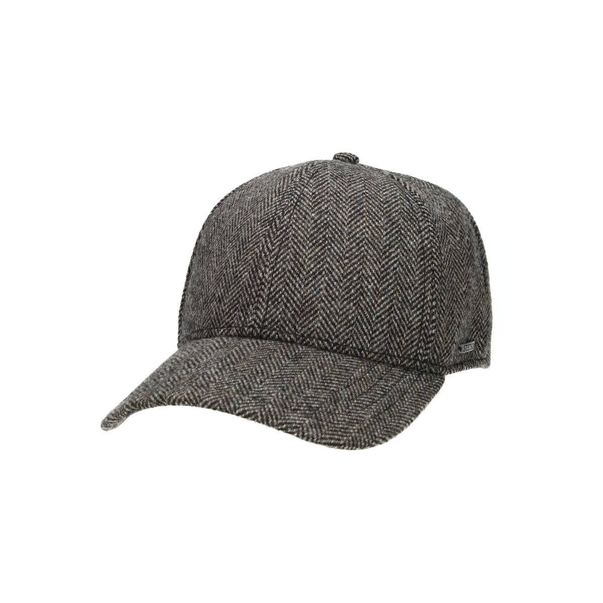 Baseball Cap Wool Herringbone fischgrat-grau meliert