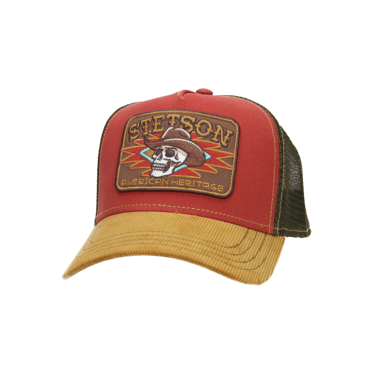 Trucker Cap Skull braun rot