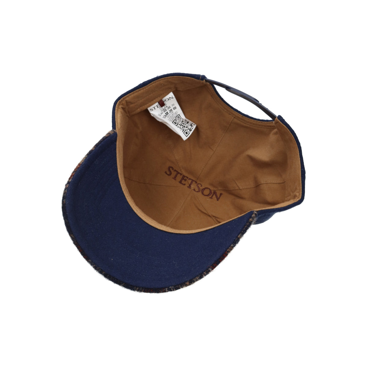 Trucker Cap Wool Check navy beige burned orange