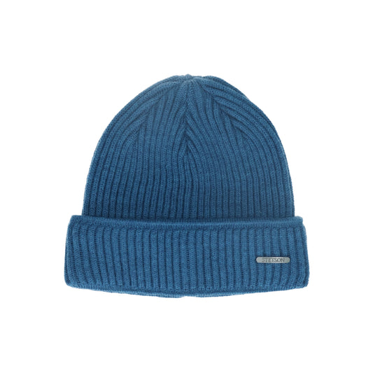 Beanie Merino blau