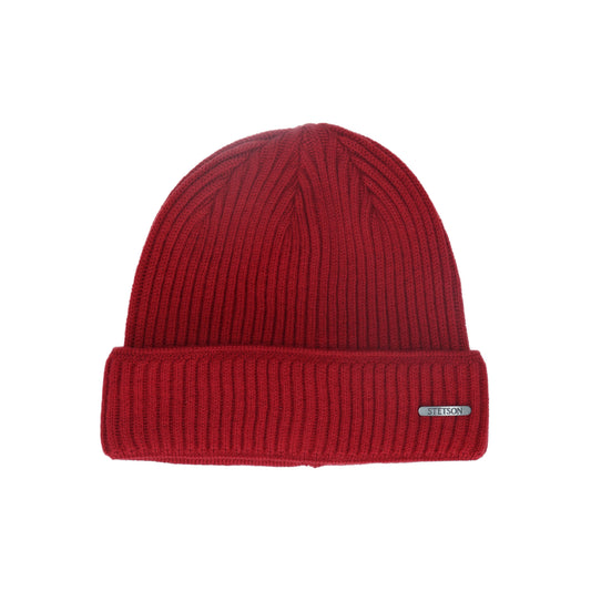 Beanie Merino rot