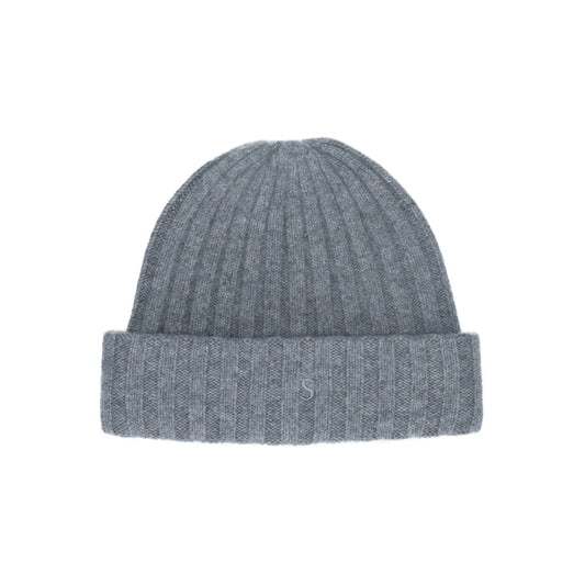 Beanie Cashmere grau