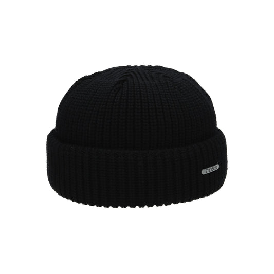 Beanie Merino Wool black anthracit