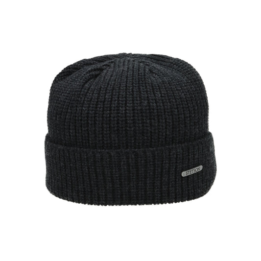 Beanie Merino Wool grauschwarz