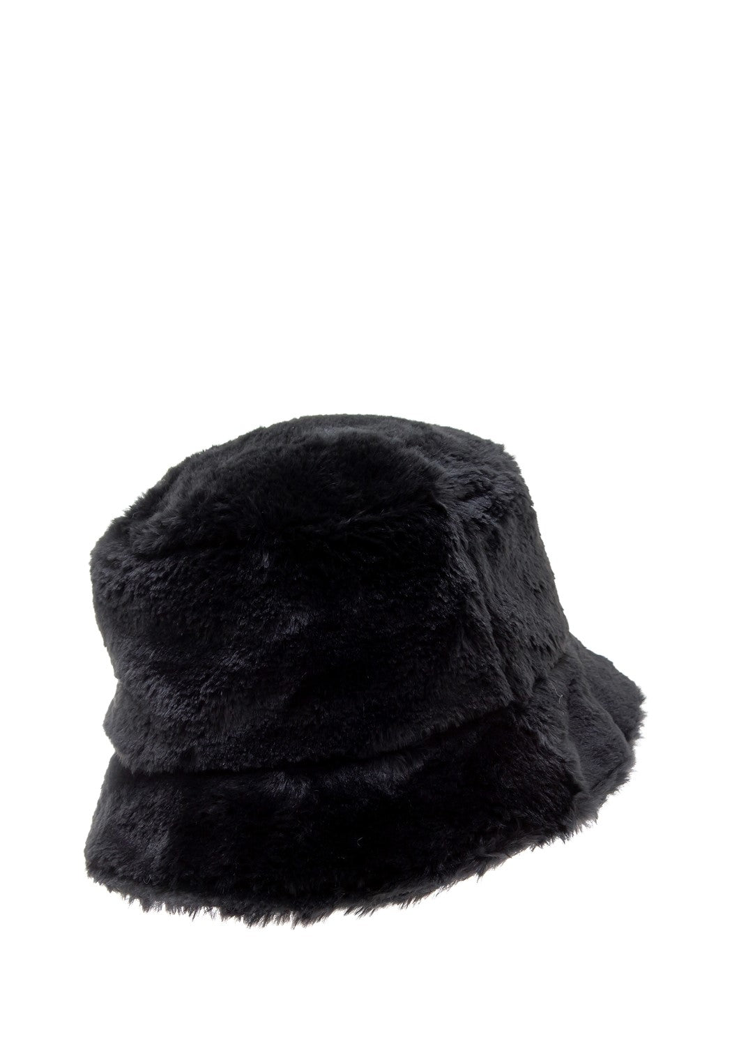 Faux Fur Bucket solid black