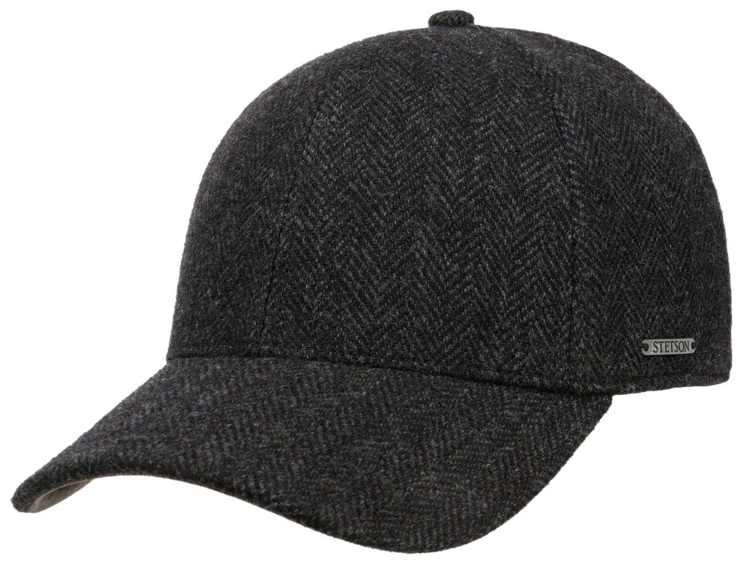 Baseball Cap Wool Herringbone fischgrat schwarz