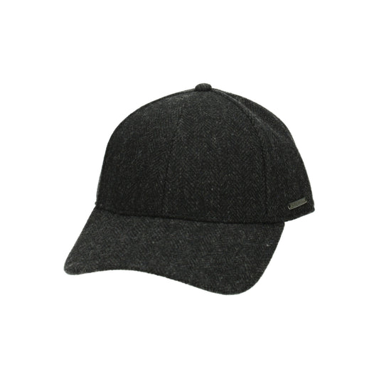 Baseball Cap Wool Herringbone fischgrat schwarz