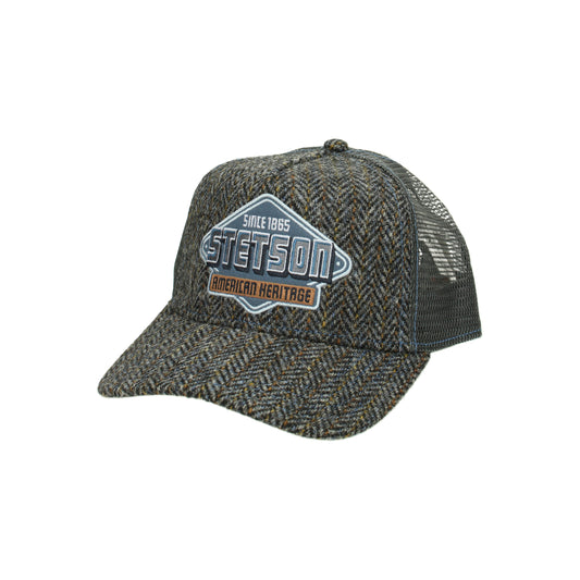 Trucker Cap Harris Tweed grau