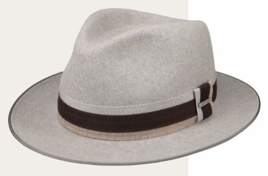 Fedora Melange Furfelt hellgrau