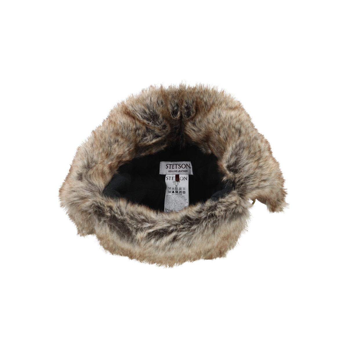 Bomber Cap Cowhide dunkelbraun schwarz