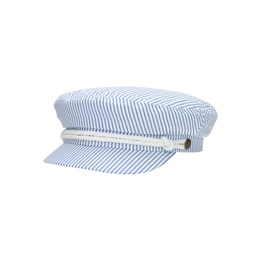 FIDDLER CAP off white blue seersucker