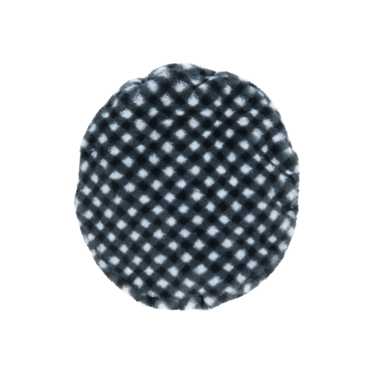 Faux Fur Beret black gingham