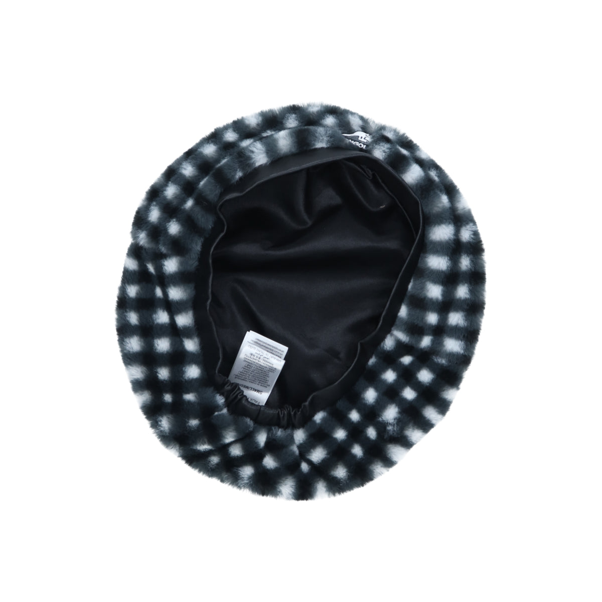 Faux Fur Beret black gingham