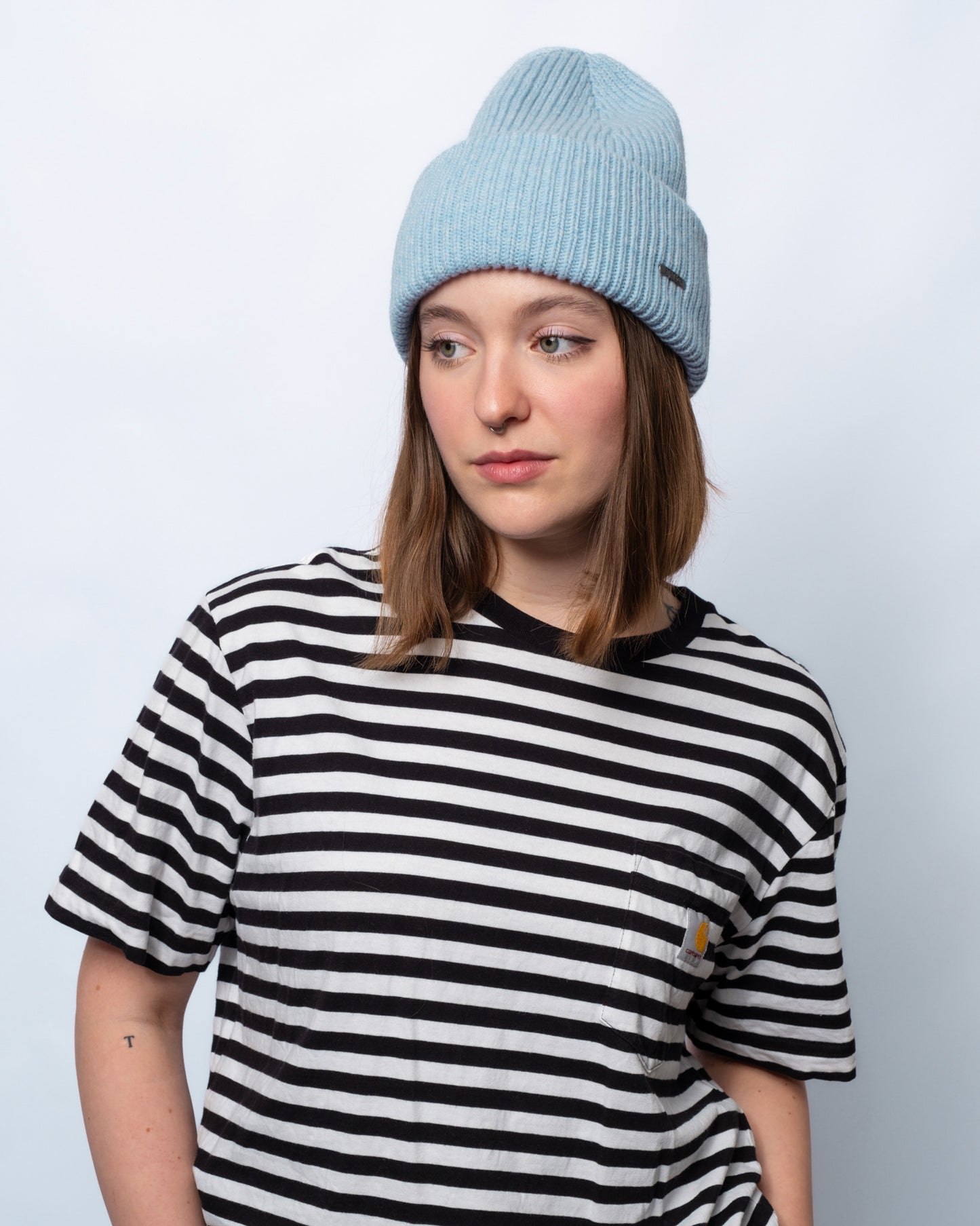 Beanie Merino hellblau