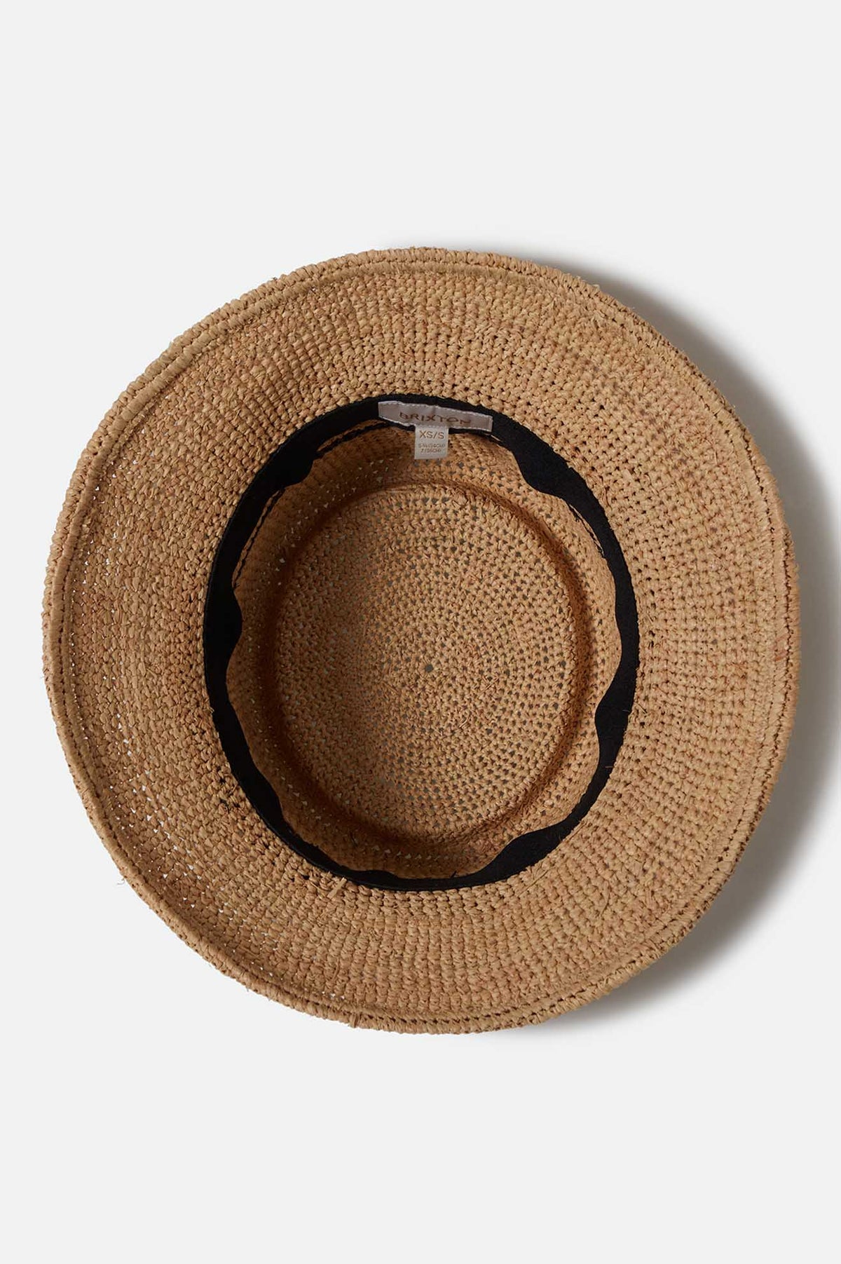 ELLEE STRAW BUCKET HAT tan black