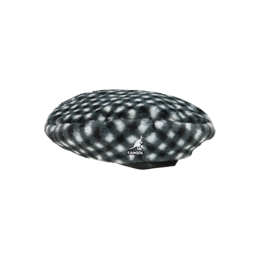 Faux Fur Beret black gingham