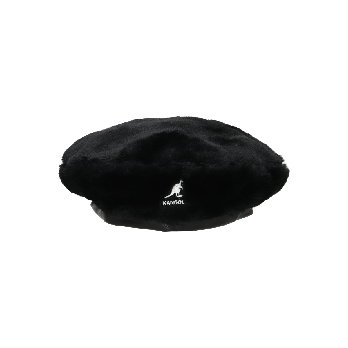 Faux Fur Beret solid black