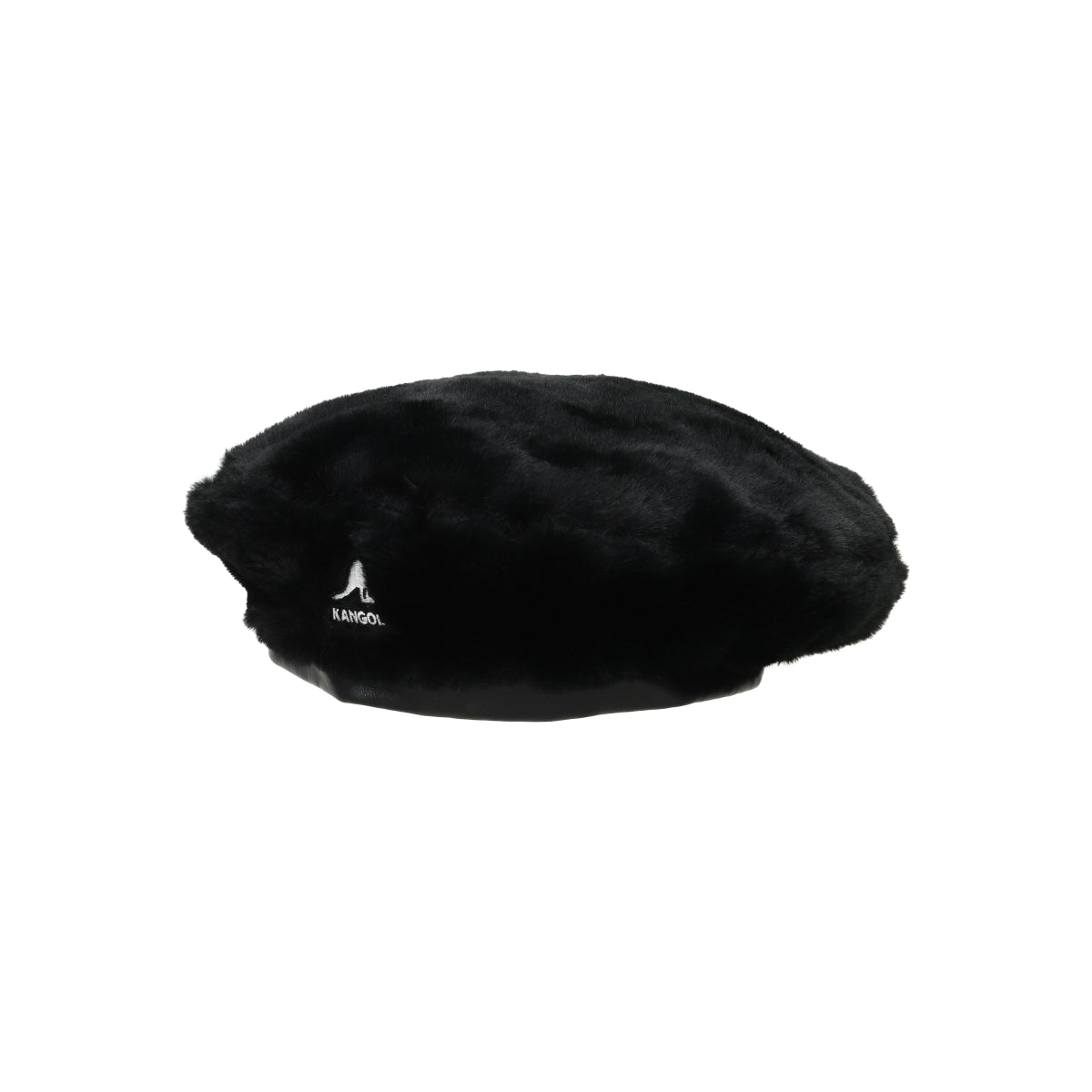 Faux Fur Beret solid black