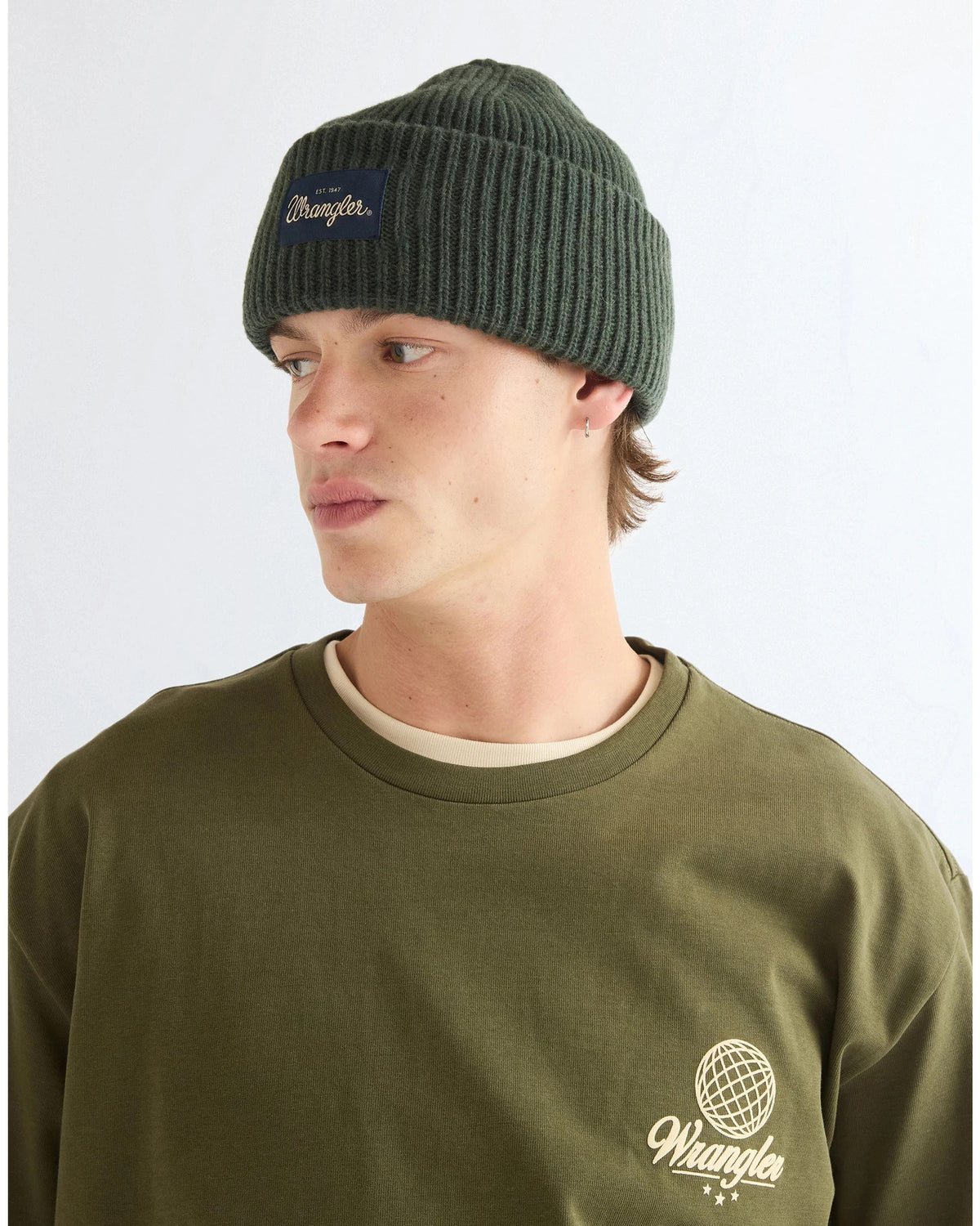 RIBBED WOOL BEANIE green