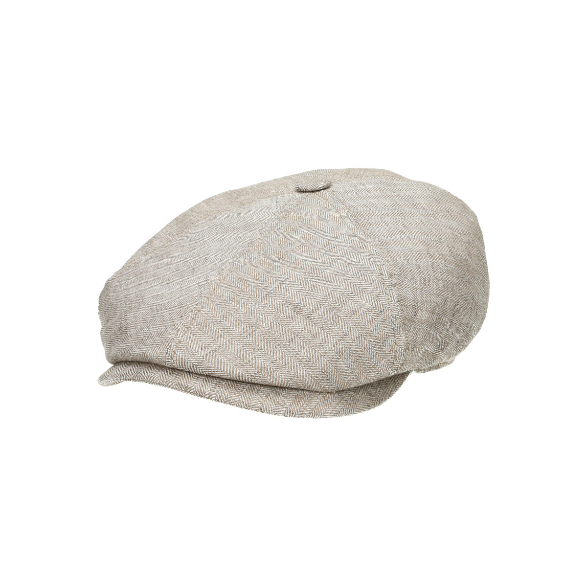 6-Panel Cap Linen herringbone beige