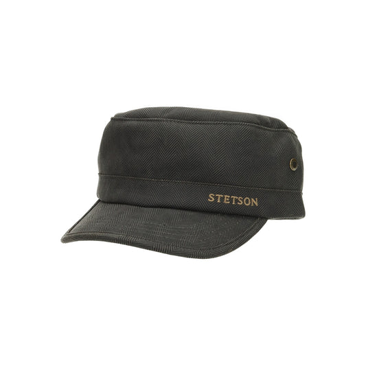 Army Cap Herringbone herringbone green black