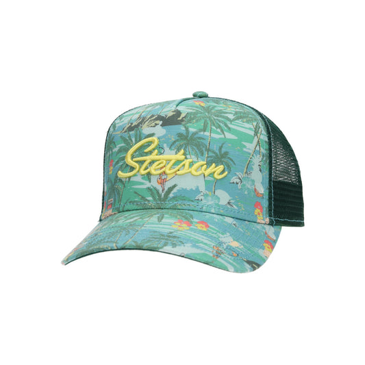 Trucker Cap Aloha Print dark green