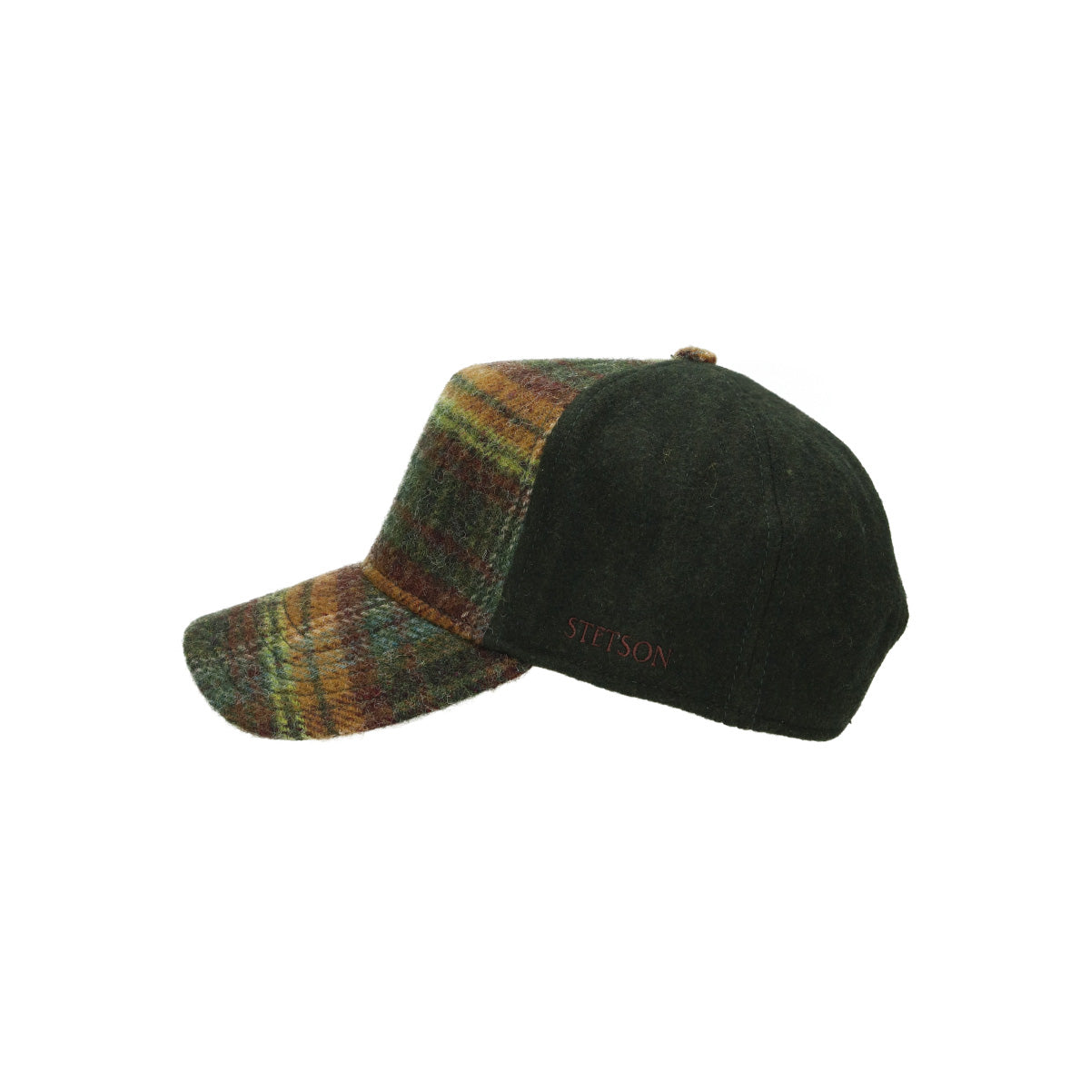 Trucker Cap Wool Check green dark orange