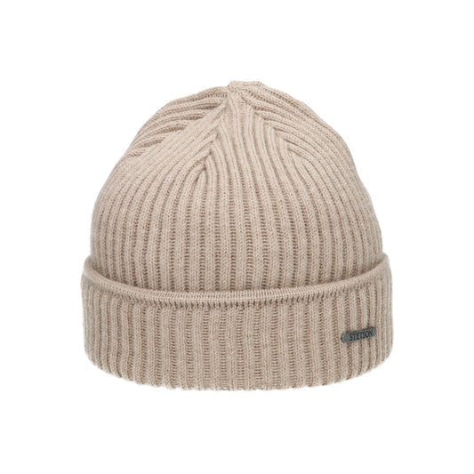 Beanie merino light brown