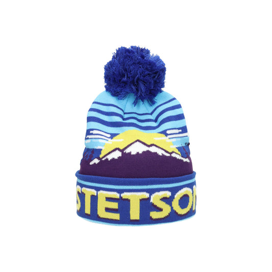 Beanie Pompom Stetson Freestyle blue