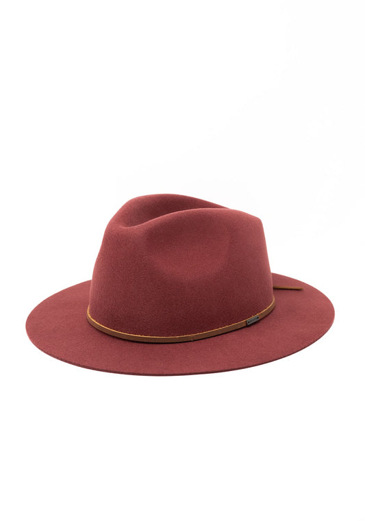 Wesley Fedora dark brick red