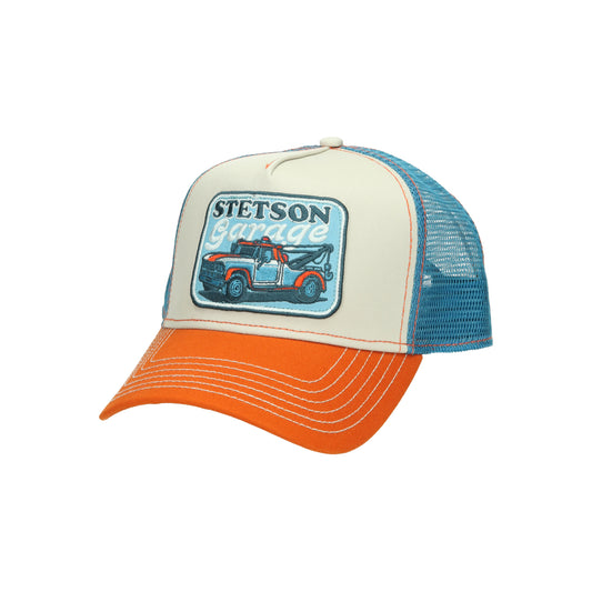 Stetson's Garage trucker cap blue orange